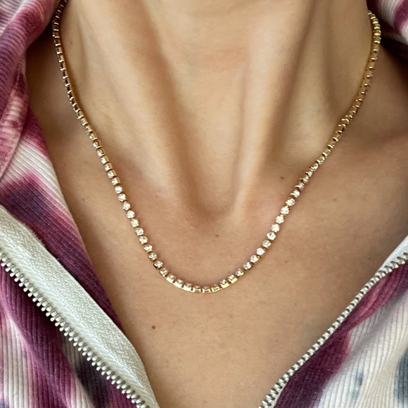 BaubleBar NWT Crystal Baguette Collar Necklace - Gold - Picture 9 of 9